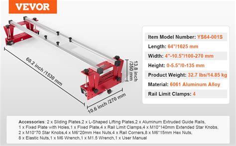 Vevor Router Sled Adjustable Wood Slab Flattening Mill Router Jig