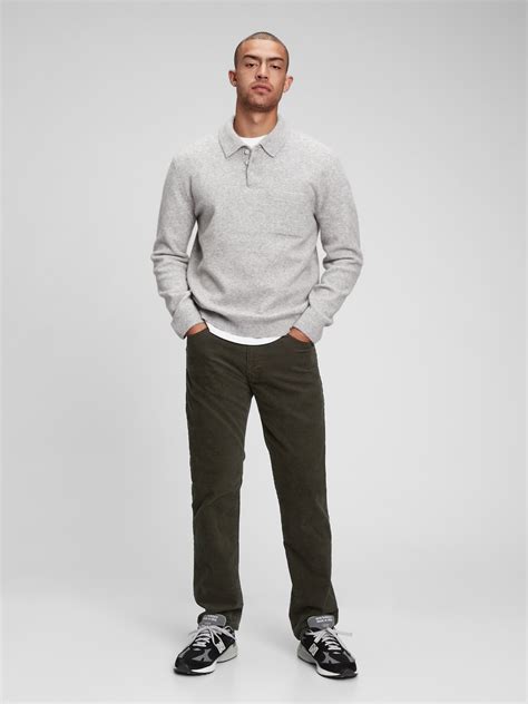 Corduroy Straight Leg Pants With Washwell Gap