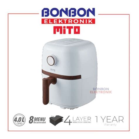 Promo Mito Digital Air Fryer Black Wood Af5 4l 800 Watt Af5 Happy Fry