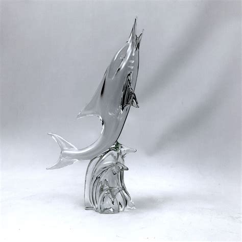 Mid Century Murano Glass Dolphin Sculpture By Licio Zanetti 1960