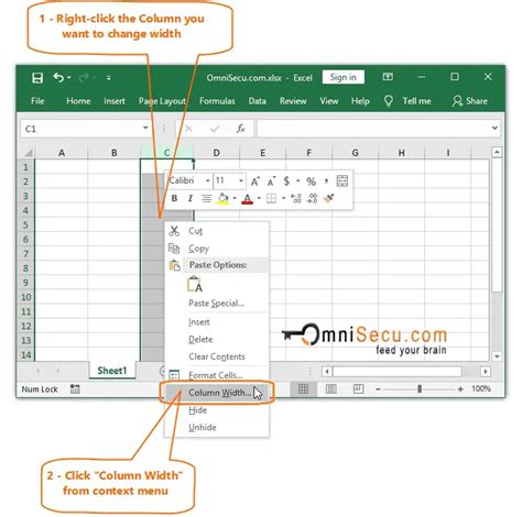 How To Change The Column Width In Excel Worksheet