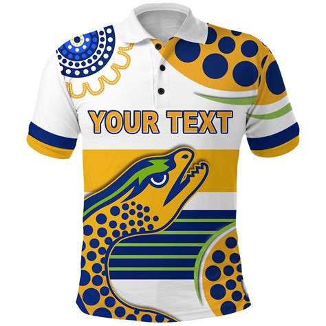 AIO Pride Custom Text Eels Indigenous Polo Shirt Parramatta 2022 Versi