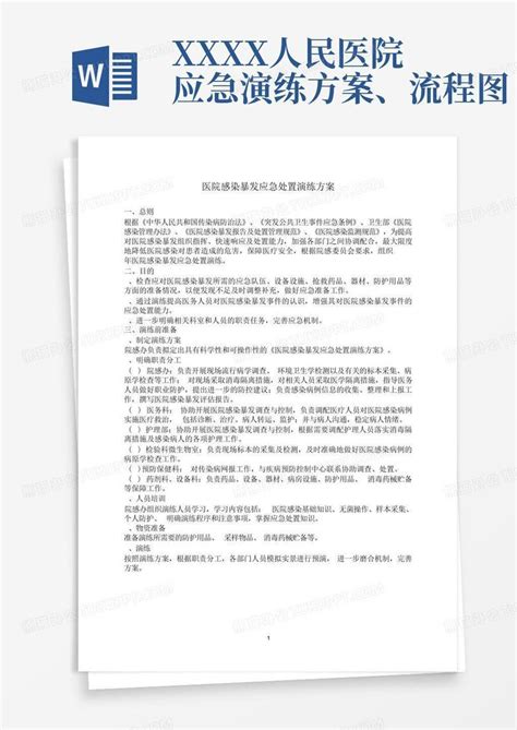 Xxxx人民医院应急演练方案、流程图word模板下载编号lkxjmmag熊猫办公