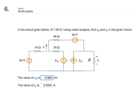 Solved In The Circuit Given Below R 90 Ohm Using Nodal Chegg