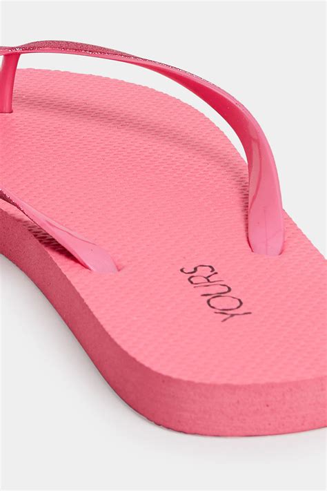 Pink Flip Flops In Extra Wide Eee Fit Yours Clothing