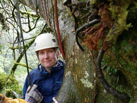 Premium Photo Portrait Of Smiling Mid Adult Woman By Tree Trunk In Forest