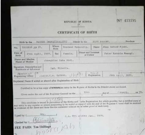 Application For Late Registration Of Birth Form B3 In Kenya Ke