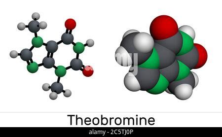 Modelo Estructural de la teobromina molécula 3D Render Fotografía de