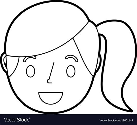 Cartoon Girl Smiling Face