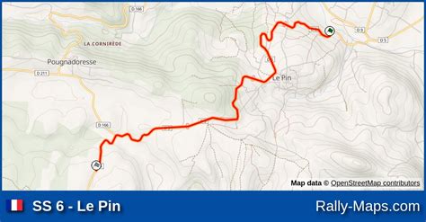 SS 6 Le Pin stage map Rallye Régional des Vins du Gard 2023 Coupe