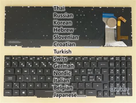 Teclado Turco Suizo Alem N N Rdico Italiano Belga Japon S Para Asus Rog