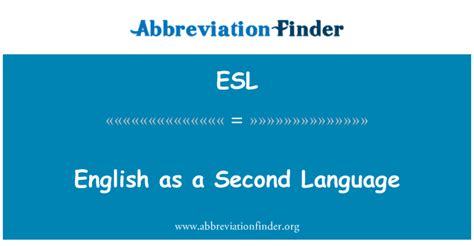 Esl Significa Inglés Como Segundo Idioma English As A Second Language