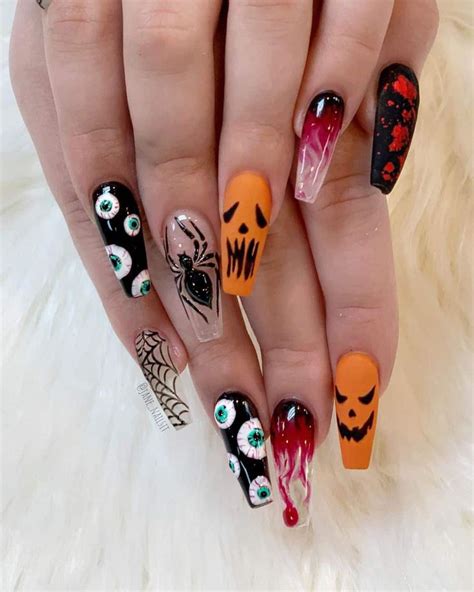 Disney Halloween Nails Scary Nails Holloween Nails Halloween Acrylic Nails Spooky Halloween