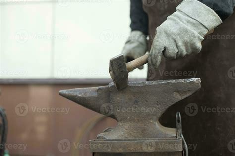 Blacksmith and Anvil. Hammer blow. Anvil on farm. 26682786 Stock Photo ...