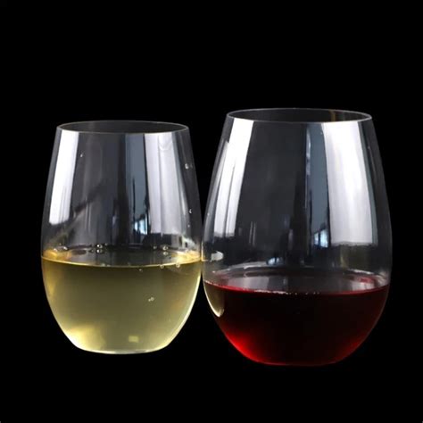 Plastic Stemless Wine Glasses Disposable 12 Oz 16 Oz Clear Plastic Wine