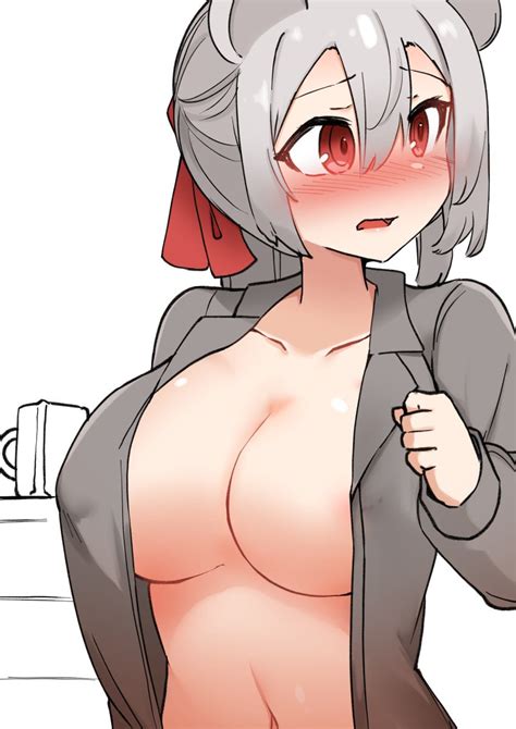 Rule 34 1girls Blush Cleavage Daebom Embarrassed Female Female Only Gray Clothes Light Skinned