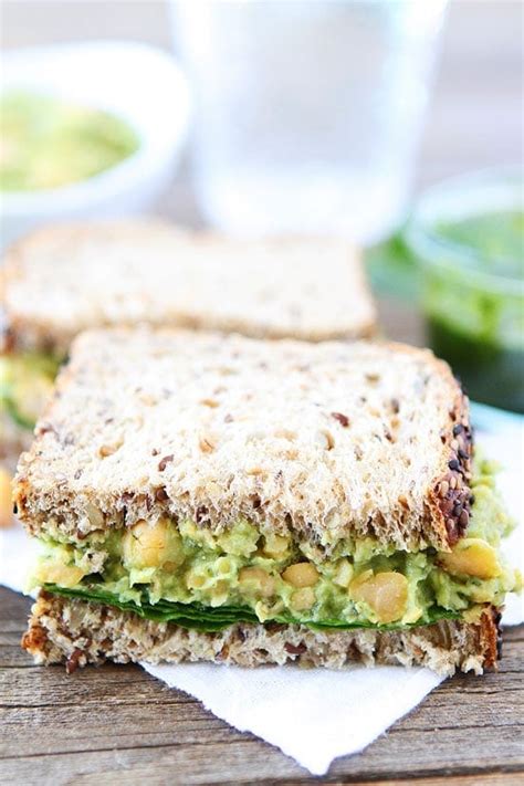 Smashed Chickpea Avocado And Pesto Salad