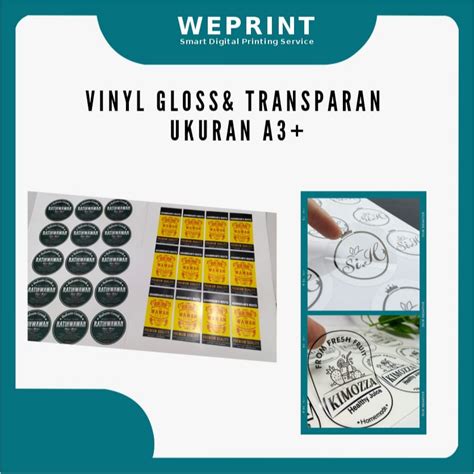 Jual Cetak Stiker Vinyl Gloss And Vinyl Transparan Sticker Label Produk Shopee Indonesia