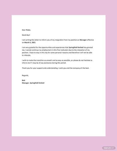 47 Resignation Letter Templates Free Word Excel Pdf Ipages