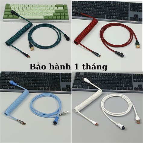 Dây Cáp CUSTOM Bàn Phím Cơ Type C Dạng Xoắn Lò Xo Coiled Cables Kit Buy