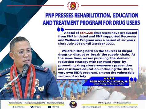 Pnp Presses Rehabilitation Education And Treatment Program For Drug