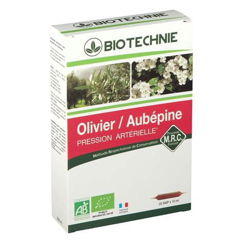 BIOTECHNIE Aubépine Olivier Bio Ampoules 200 ml Redcare Pharmacie