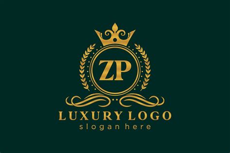 Initial Zp Letter Royal Luxury Logo Template In Vector Art For