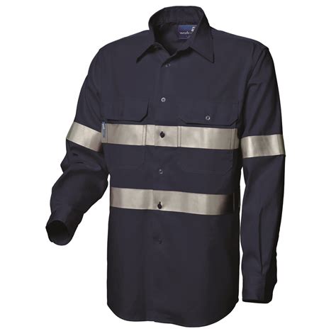 Ws Workwear Mens Hi Vis Button Up Shirt With Reflective Tape Bunzl Safety Au