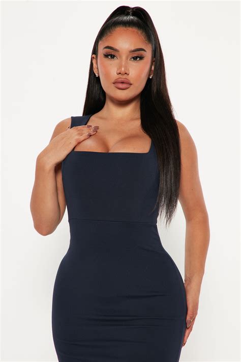 Present Yourself Midi Dress Navy Fashion Nova Dresses Fashion Nova