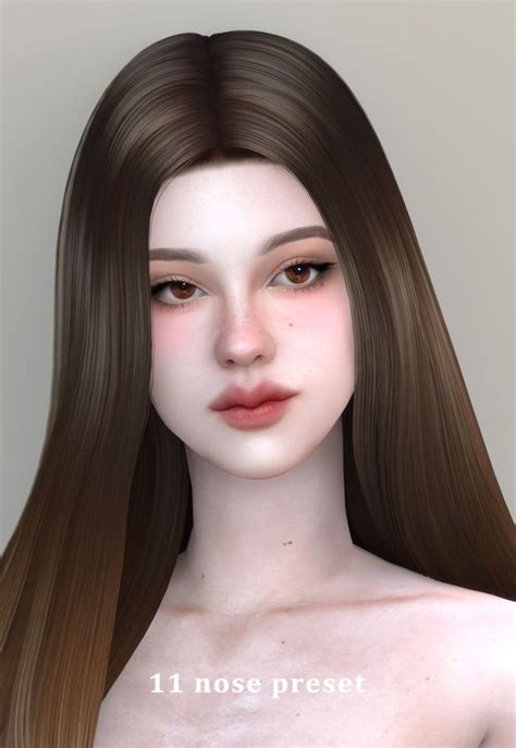 Euno Nose Preset 11 15 Euno Sims In 2024 Sims 4 Cc Skin Sims Sims