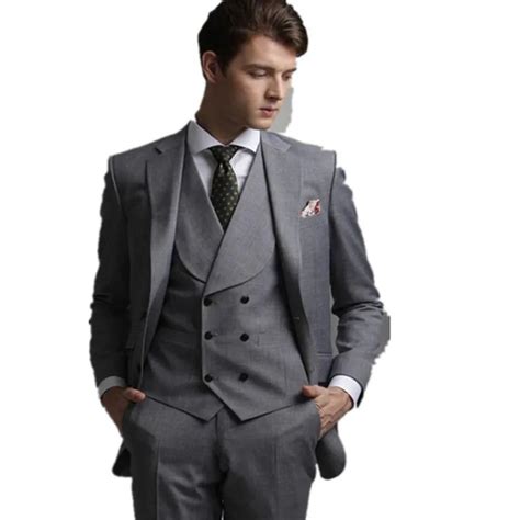 Trajes de hombre de diseño especial gris 2017 Nuevo chal Chaleco con