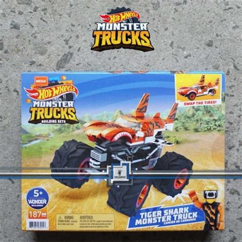 Jual HOT WHEELS MONSTER TRUCKS MEGA TIGER SHARK BUILDING SETS JAM HOTWHEELS Di Seller Jasminee