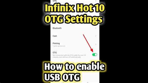 Infinix Hot 10 Otg Setting How To Enable Otg Option In Infinix Hot 10