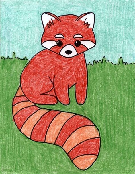 Easy How To Draw A Red Panda Tutorial And Coloring Page Nbkomputer