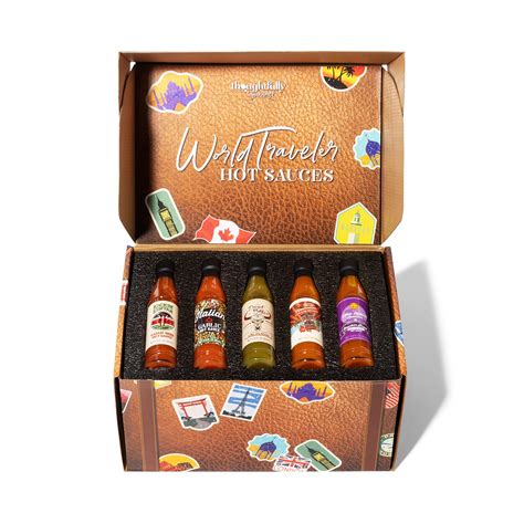 Snapklik Gourmet World Traveler Suitcase Hot Sauce Gift Set Vegan And Vegetarian