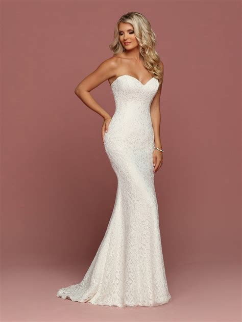 Davinci Bridal All Over Lace Fitted Wedding Dress Sweetheart