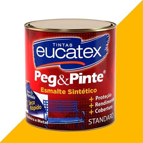 Tinta Esmalte Sintetico Eucatex 900ml Amarelo Brilhante Peg Pinte