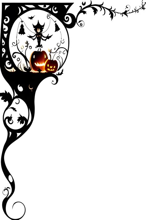 Halloween Pumpkin Border Frame Ai Generative 27973560 PNG