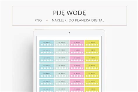 Naklejki Do Planera Cyfrowego Pij Wod Ogarniamsi