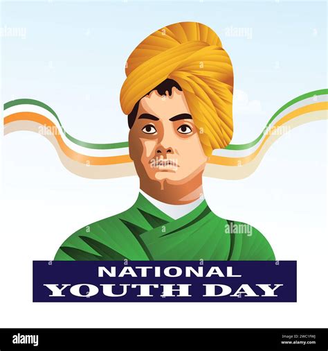 Vector Illustration Poster Of Swami Vivekananda Stock Vector Image