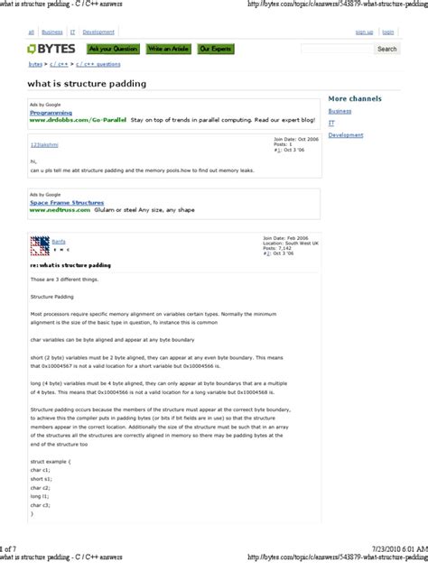 What Is Structure Padding Pdf Computing Software Development