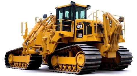 Premium AI Image A Yellow Bulldozer Is Shown On A White Background