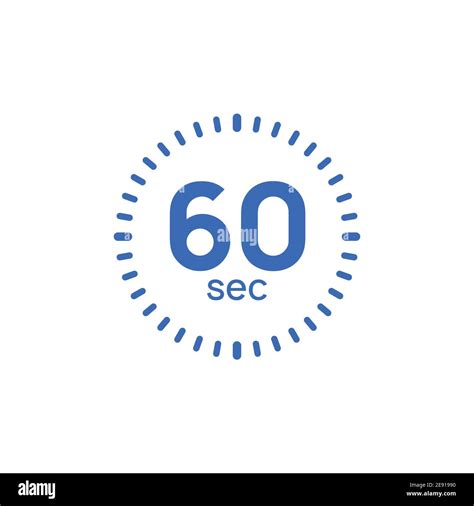 60 second timer clock. 60 sec stopwatch icon countdown time digital ...