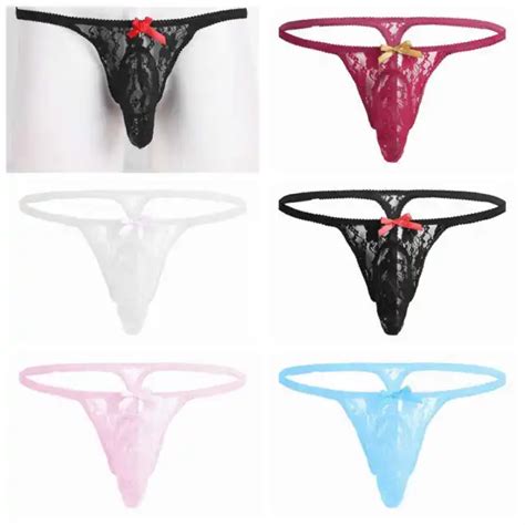 MEN S LACE G STRING Sissy Pouch Panties Thong Bikini Briefs Underpant