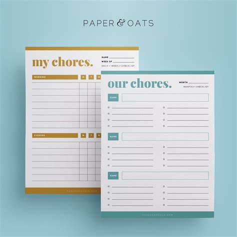 Mini Kids Chores List Kids Chore Chart Cleaning Checklist | Etsy