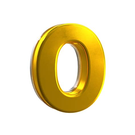 3d Number 0 Mental Yellow 10885814 Png