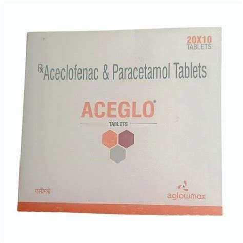 Aceglo 425mg Aceclofenac Paracetamol Tablets At ₹ 130box Aceclofenac