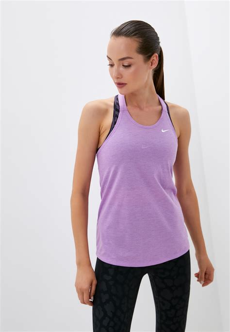 Майка спортивная Nike W NK DRY ESS ELASTIKA TANK цвет фиолетовый