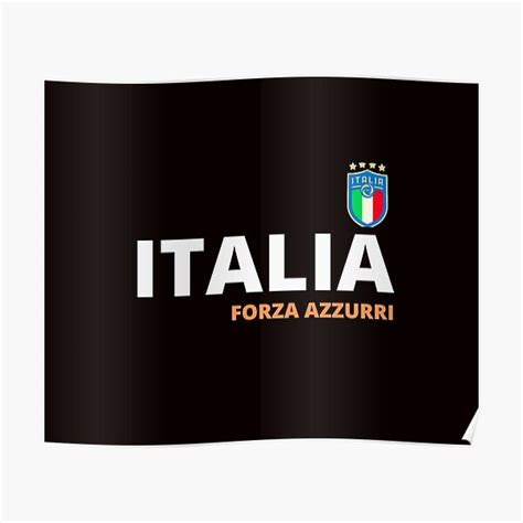 Póster Italia forza azzurri camiseta de fútbol bandera de italia