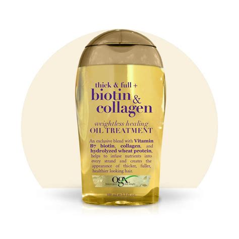 Ogx Thick And Full Biotin And Collagen Weightless Healing Oil Treatment